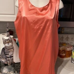 D womens Maggie Sweet sleeveless solid orange plus size blouse 1X